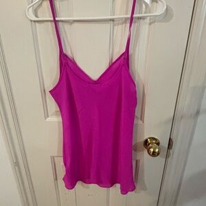 J.Crew 100% silk tank top early 2010s hot pink